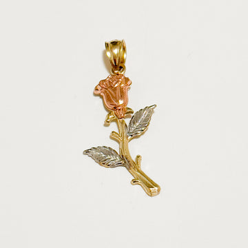 Eternal Bloom 10k Solid Gold Rose Pendant