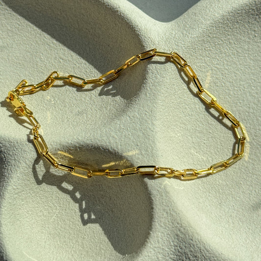 Anklet-925 Gold Vermeil Paper Cip Anklet