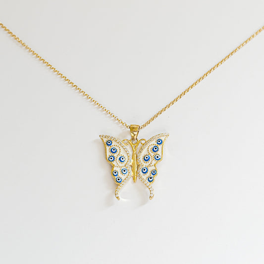 Evil Eye Butterfly Necklace