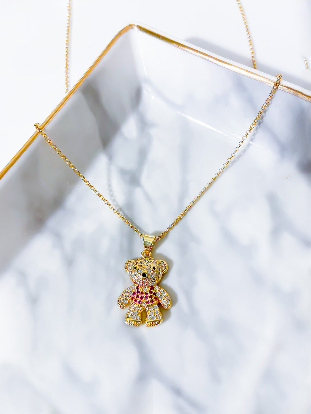 Teddy Bear Necklace - Gold-Filled 