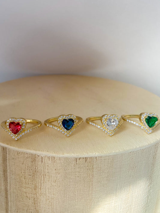July's Heart Shaped Ruby Stone | Gold Vermeil