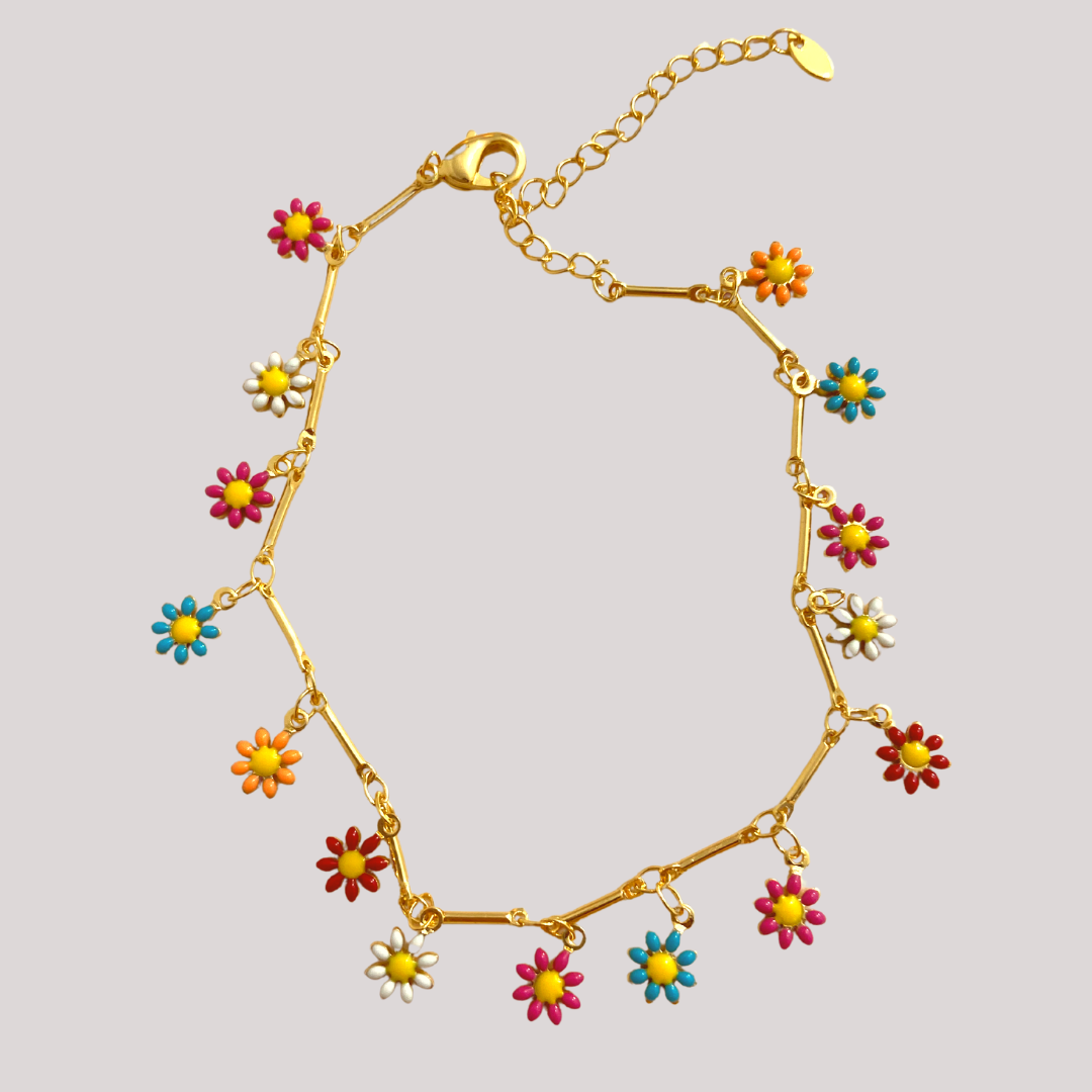 Spring Flowers Gold-Filled Anklet