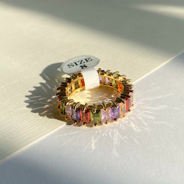Center of Attention Colorful Gold-Filled Ring