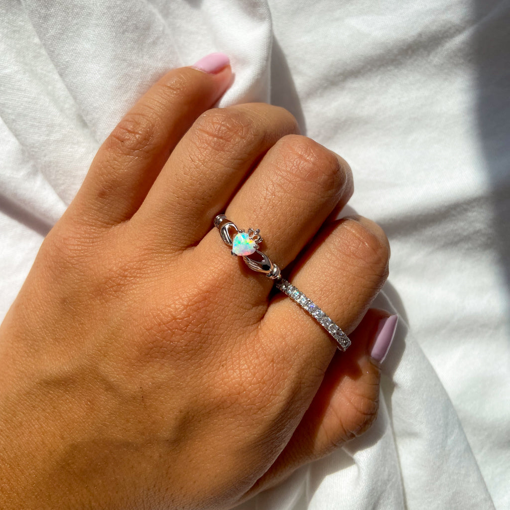 Opal Sterling Silver You Got My Heart Ring