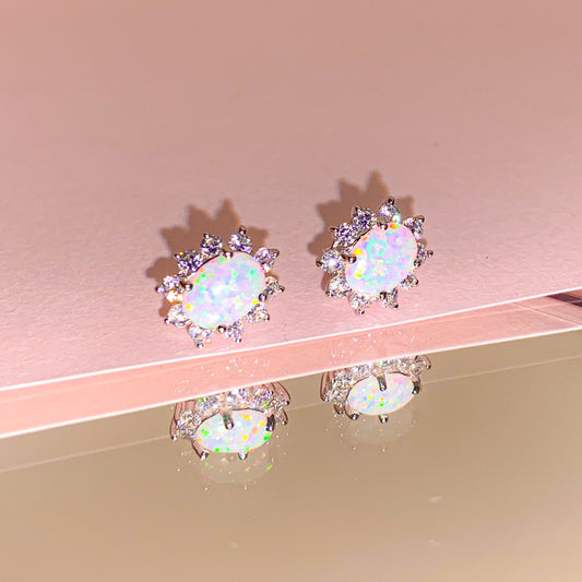Opal Stone Stud Queen Earrings